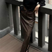 Color-Women Sexy Casual Versatile Split Leather Half Skirt-Fancey Boutique