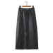 Color-Multi-Black-Women Sexy Casual Versatile Split Leather Half Skirt-Fancey Boutique