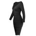 Color-Autumn Winter Long Sleeve V-neck Slim Fit Sexy Women Dress-Fancey Boutique