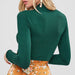 Color-Autumn Winter Half-High Collar Solid Color Long-Sleeved Knitted T- Slim-Fit Women Cropped Top Sweater-Fancey Boutique