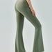 Color-Cedar green-Outdoor Yoga Bell Bottom Pants Women Tight High Waist Hip Lifting Wide Leg Pants Slim Fit Slimming Micro Pull Yoga Pants-Fancey Boutique