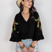 Color-Women Casual Slim Fit Mid Length Sleeve Autumn Shirt-Fancey Boutique