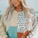 Color-Contrast Color Top Women Spring Autumn Leopard Print round Neck Long Sleeve Sweater Women-Fancey Boutique