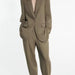 Color-Women Loose Fitting Straight Suit Jacket Lantern Pants-Fancey Boutique