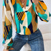 Color-Women New Spring and Autumn Elegant Geometric Print Long Sleeve Shirt-Fancey Boutique