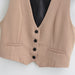 Color-Autumn Women Clothing Short Solid Color Vest Waistcoat-Fancey Boutique