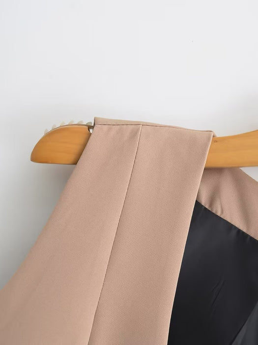 Color-Autumn Women Clothing Short Solid Color Vest Waistcoat-Fancey Boutique