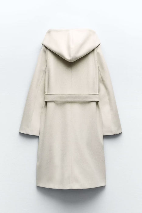 Color-Fall Women Clothing Hooded Woolen Coat Windbreaker Coat-Fancey Boutique