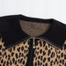 Color-Women Clothing Leopard Jacquard Large Collared Zipper Knitted Cardigan Coat-Fancey Boutique