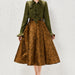 Color-Women French Style Light Luxury Vintage Autumn Suit for Ladies Ruffled Shirt Skirt Two piece Set-Fancey Boutique