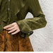 Color-Women French Style Light Luxury Vintage Autumn Suit for Ladies Ruffled Shirt Skirt Two piece Set-Fancey Boutique