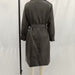 Color-Autumn Winter Women Long Sleeve Collared Bow Waist Distressed Effect Faux Leather Trench Coat-Fancey Boutique