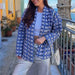 Color-Autumn Elegant Printed Women Jacket Shacket Outer Long Sleeves Cardigan Shirt-Fancey Boutique