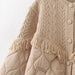 Color-Fall Women Clothing Tassel Decorative Knitted Patchwork Cotton Padded Jacket Jacket Coat-Fancey Boutique