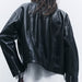 Color-Fall Women Clothing round Neck Leather Pocket Jacket Jacket-Fancey Boutique