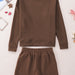 Color-Loose Long Sleeve Shorts Two Piece Women Autumn Stylish Simple Texture Suit-Fancey Boutique