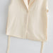 Color-Autumn Solid Color Tied Decorative Split Single Button Vest Blazer Vest-Fancey Boutique