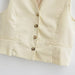 Color-Autumn Women Clothing Street Linen Blended Vest Shorts Suit-Fancey Boutique