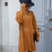 Color-Women Clothing Autumn Winter Retro Twist Woolen Dresses-Fancey Boutique