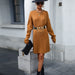 Color-Women Clothing Autumn Winter Retro Twist Woolen Dresses-Fancey Boutique