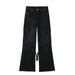 Color-Women Loose Strap Accessories Mid Waist Cargo Jeans Trousers-Fancey Boutique