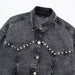 Color-Fall Women Clothing Rivet Ornament Denim Jacket Coat Mini Skirt-Fancey Boutique