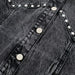 Color-Fall Women Clothing Rivet Ornament Denim Jacket Coat Mini Skirt-Fancey Boutique