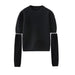 Color-Pullover Sweater Women Retro Idle Oversleeve Detachable Design Knitted Half Sleeve Top-Fancey Boutique