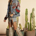 Color-Western Ethnic Aztec Woolen Patchwork Denim Hooded Jacket Old-Fancey Boutique