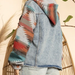 Color-Western Ethnic Aztec Woolen Patchwork Denim Hooded Jacket Old-Fancey Boutique
