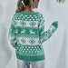 Color-Christmas Sweater Women Elk Autumn Winter Knitted Round Neck Women Christmas Snowflake Pullover Women Sweater-Fancey Boutique