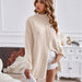 Color-Winter Solid Color Half Collar Pullover Sweater Mid Length Split Dress Women-Fancey Boutique