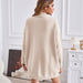 Color-Winter Solid Color Half Collar Pullover Sweater Mid Length Split Dress Women-Fancey Boutique