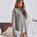 Color-Winter Solid Color Half Collar Pullover Sweater Mid Length Split Dress Women-Fancey Boutique