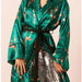 Color-Phoenix Printed Satin Kimono Cardigan Women-Fancey Boutique