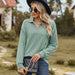 Color-Autumn Winter Solid Color Polo Collar Loose Long Sleeve Sweatershirt Coat Women Jacket-Fancey Boutique