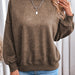 Color-Autumn Solid Color Hoodie Women Casual Office Loose Fitting Pullover round Neck Long Sleeved Top Women-Fancey Boutique