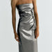 Color-Metallic Coated Fabric Fall Women Clothing Metal Tube Top Dress-Fancey Boutique