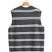 Color-Fall Women Clothing Fashionable All Match Sleeveless Striped Vest-Fancey Boutique