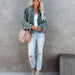 Color-Winter Street Hipster Denim Collared Loose Washed Worn Women Jacket-Fancey Boutique