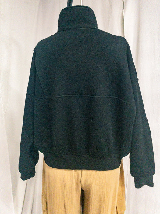 Color-Autumn Winter Women Sweater Solid Color Sanding Big Pocket Loose Lapels Pullover-Fancey Boutique