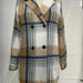 Color-Ladies Autumn Winter Woolen Coat Brushed Plaid Collared Multi Button Double Pocket Mid Length Jacket-Fancey Boutique