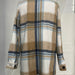 Color-Ladies Autumn Winter Woolen Coat Brushed Plaid Collared Multi Button Double Pocket Mid Length Jacket-Fancey Boutique