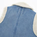 Color-Winter Loose Sleeveless Denim Worn Looking Washed out Lamb Wool Vest Jacket Coat Women-Fancey Boutique