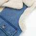 Color-Winter Loose Sleeveless Denim Worn Looking Washed out Lamb Wool Vest Jacket Coat Women-Fancey Boutique