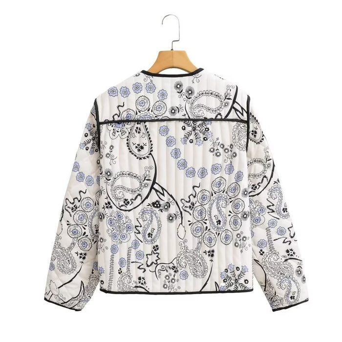 Color-Autumn Women Clothing Printing Long Sleeve Cotton Coat Woman Cotton-Fancey Boutique