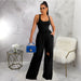 Color-Women Clothing Solid Color U Collar Jumpsuit Ripped Wide Leg Pants Suit-Fancey Boutique