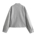 Color-Unisex Decoration Solid Color Stand Collar Fall Winter Coat Long Sleeve Zipper-Fancey Boutique