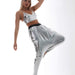 Color-Metallic Coated Fabric Saggy Pants Street Harem Pants Loose All Match Baggy Pants-Fancey Boutique