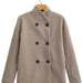 Color-Fall Women Clothing Office Double Breasted Two Tone Woolen Coat-Fancey Boutique